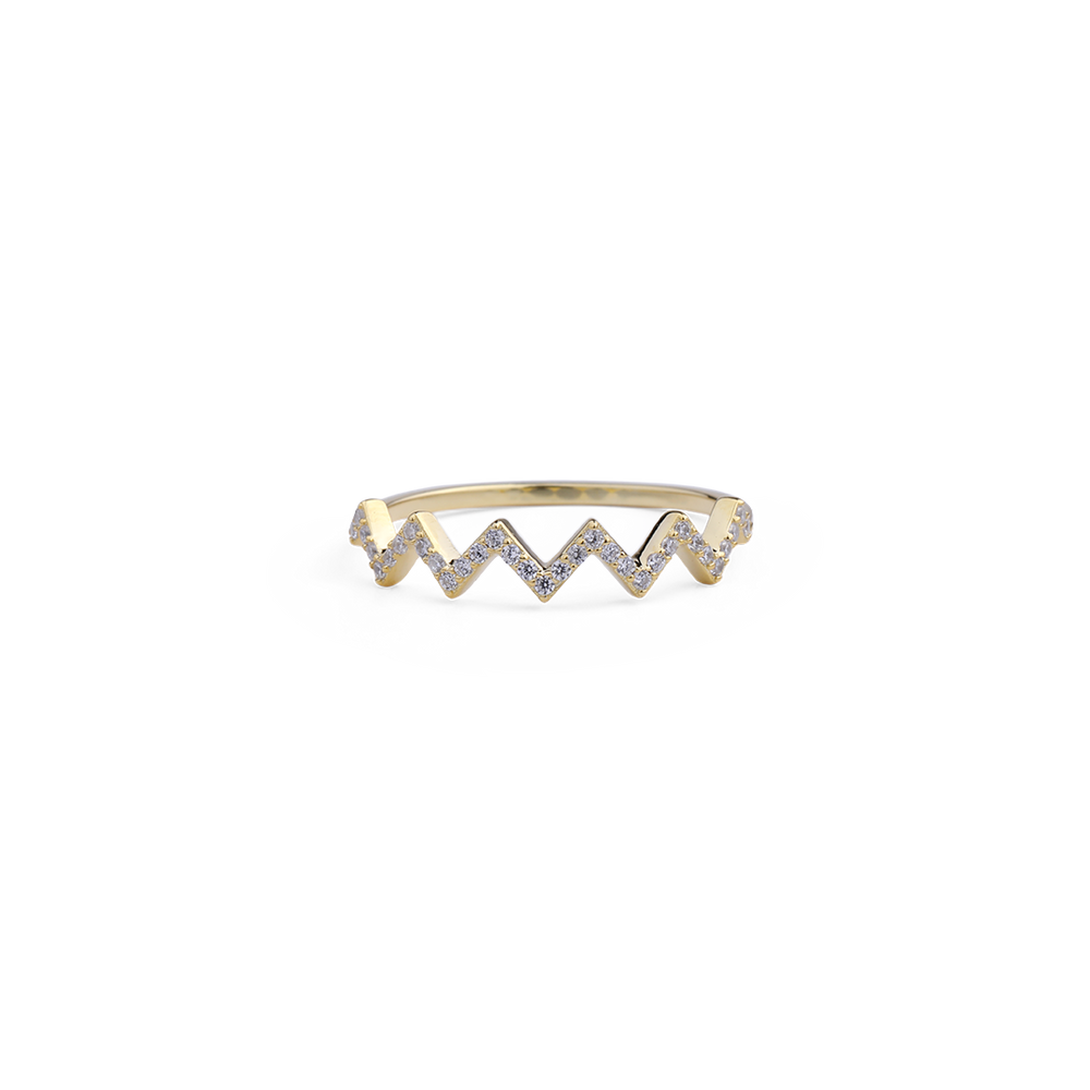 Höhen und Tiefen Zickzack-Ring - Gold / 5