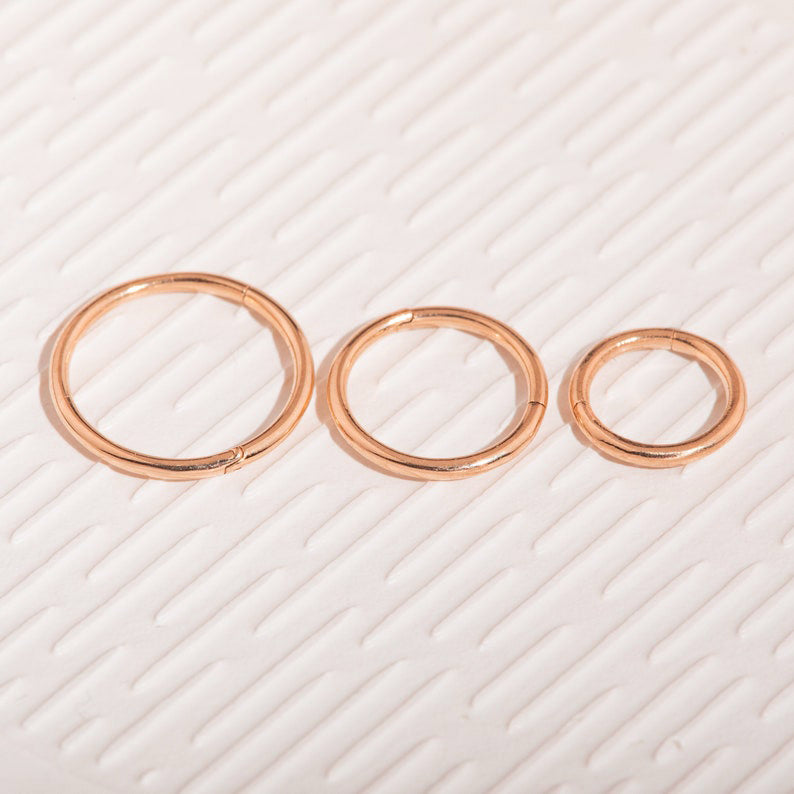 Classic Cartilage Hoop Earrings | 16g - 18k Rose Gold Plated / 6mm
