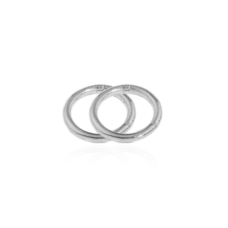 A gold-colored cartilage hoop earring with a post thickness of 16g (1.2mm).