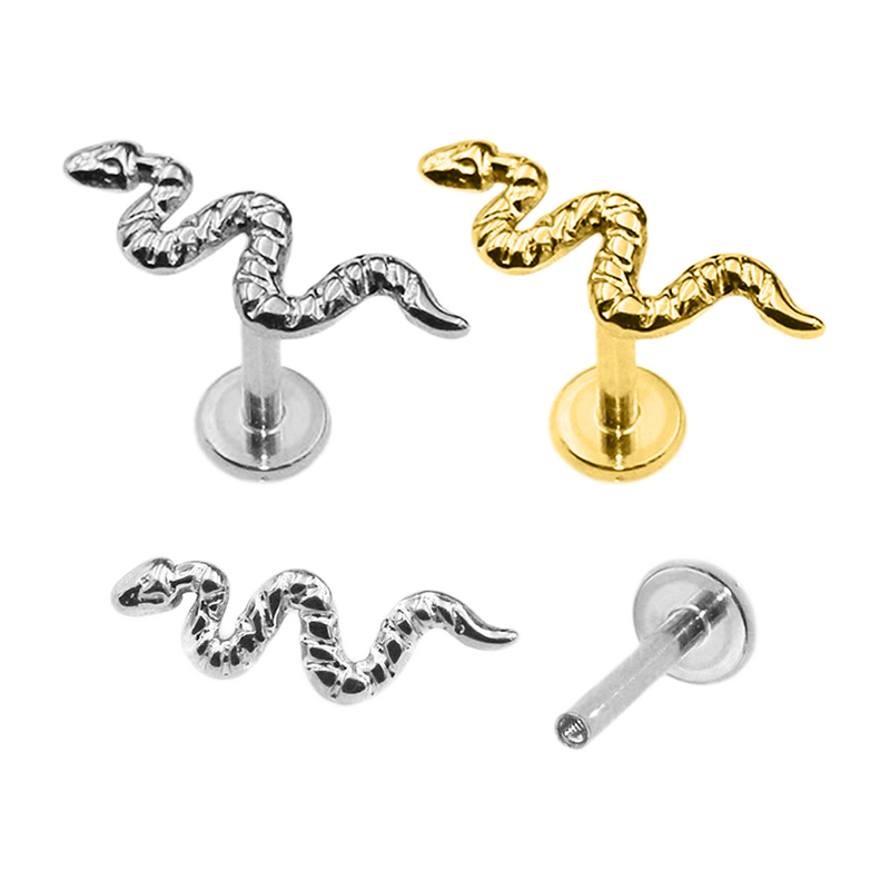 Cute Labret Studs | 16g - Silver / Snake / 6mm
