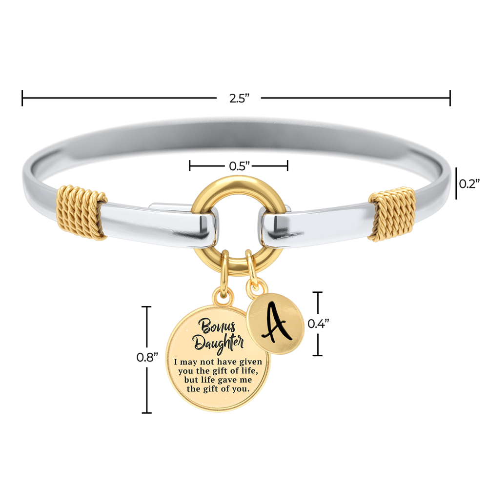 Bonus-Tochter – zweifarbiges benutzerdefiniertes Bettelarmband - Gold / ich
