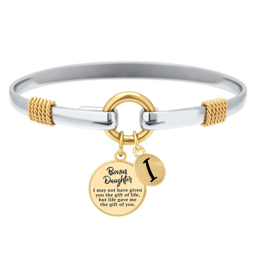Bonus-Tochter – zweifarbiges benutzerdefiniertes Bettelarmband - Gold / ich