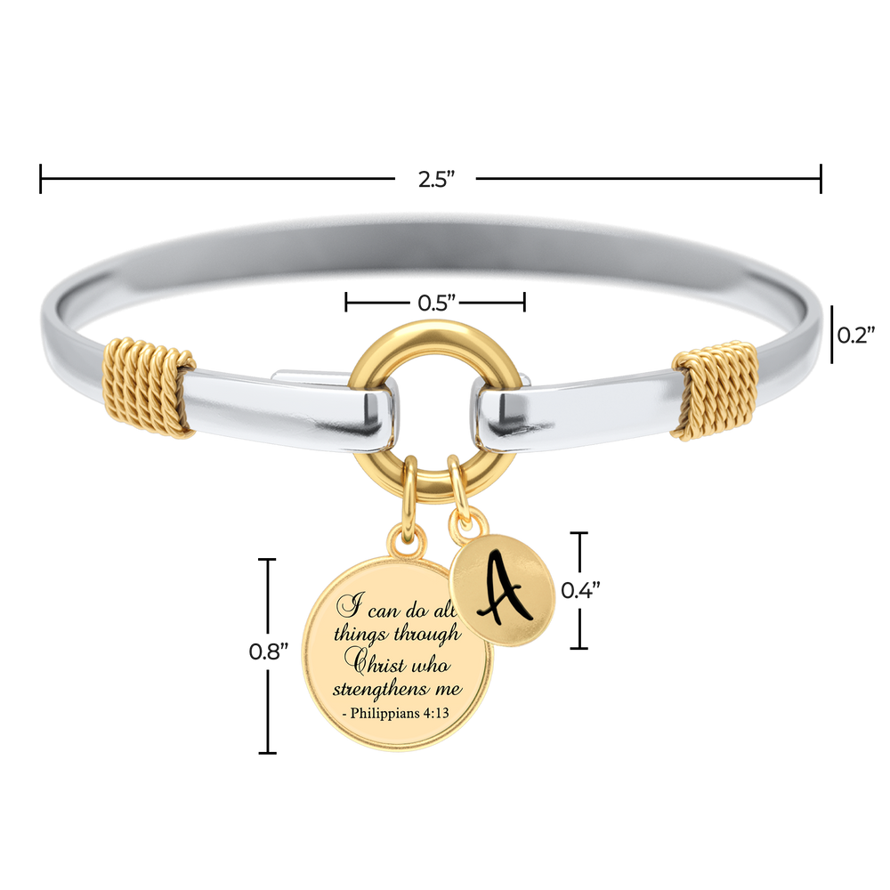 Alle Dinge durch Christus - Zweifarbiges benutzerdefiniertes Bettelarmband - Gold / ich