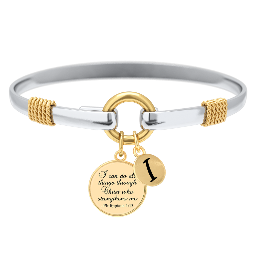 Alle Dinge durch Christus - Zweifarbiges benutzerdefiniertes Bettelarmband - Gold / ich