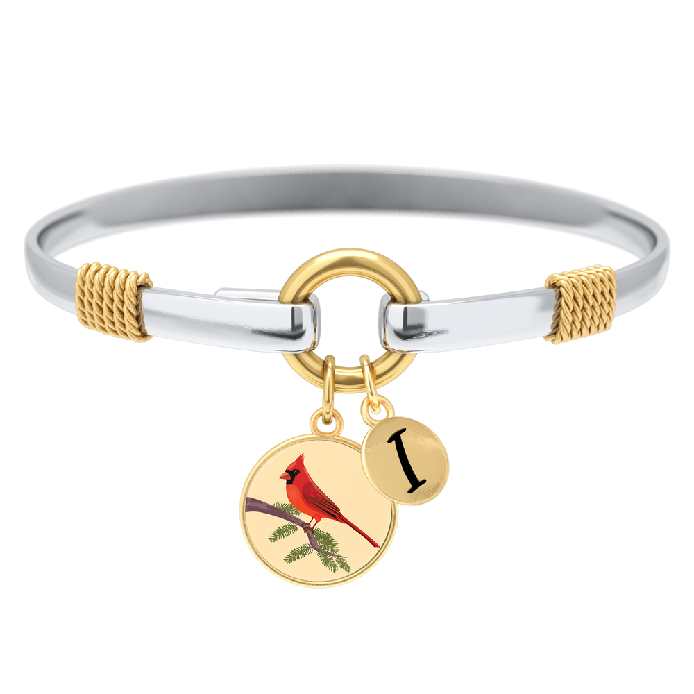 Kardinal - Zweifarbiges benutzerdefiniertes Bettelarmband - Gold / ich